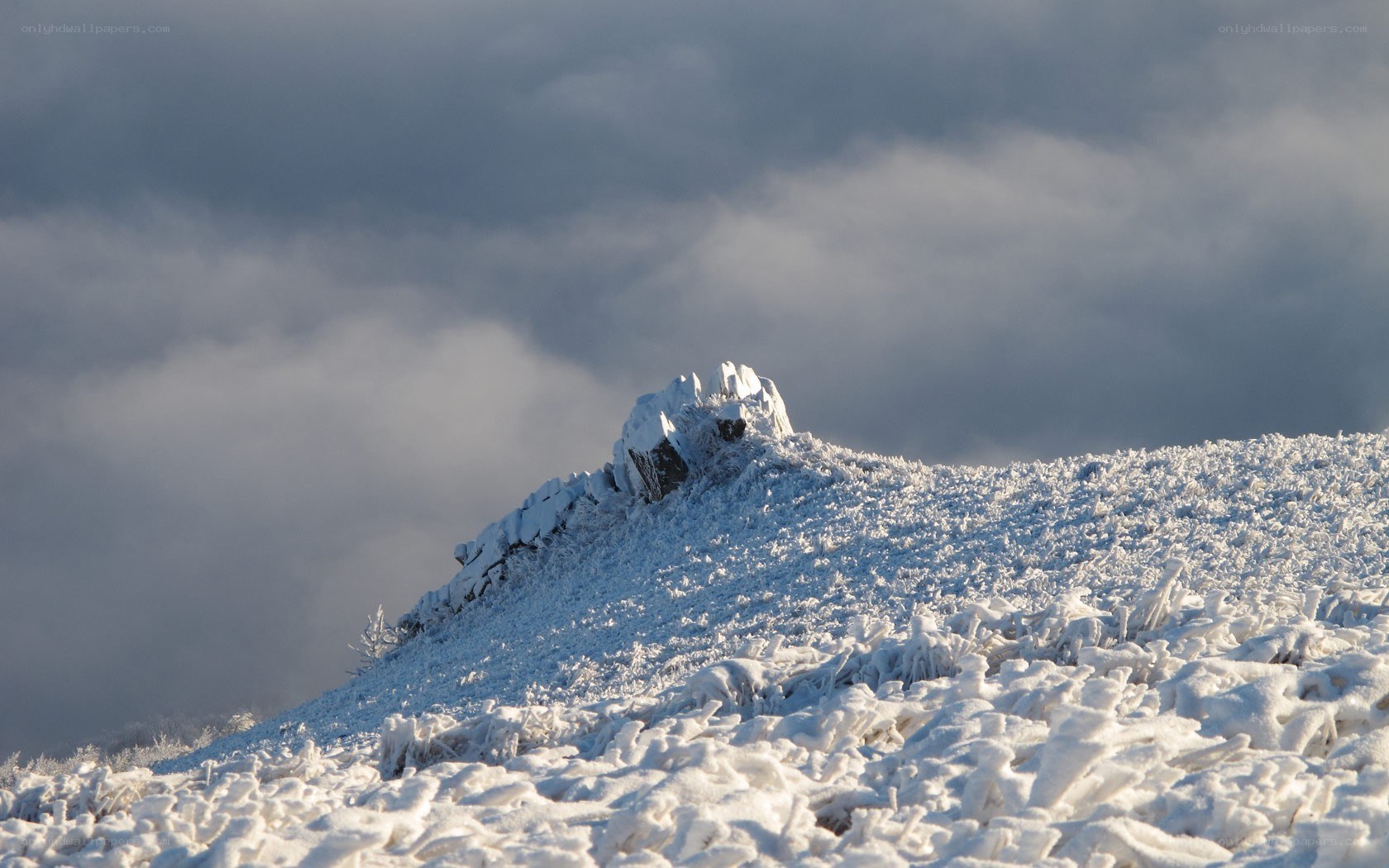 Snow-covered mountain peak