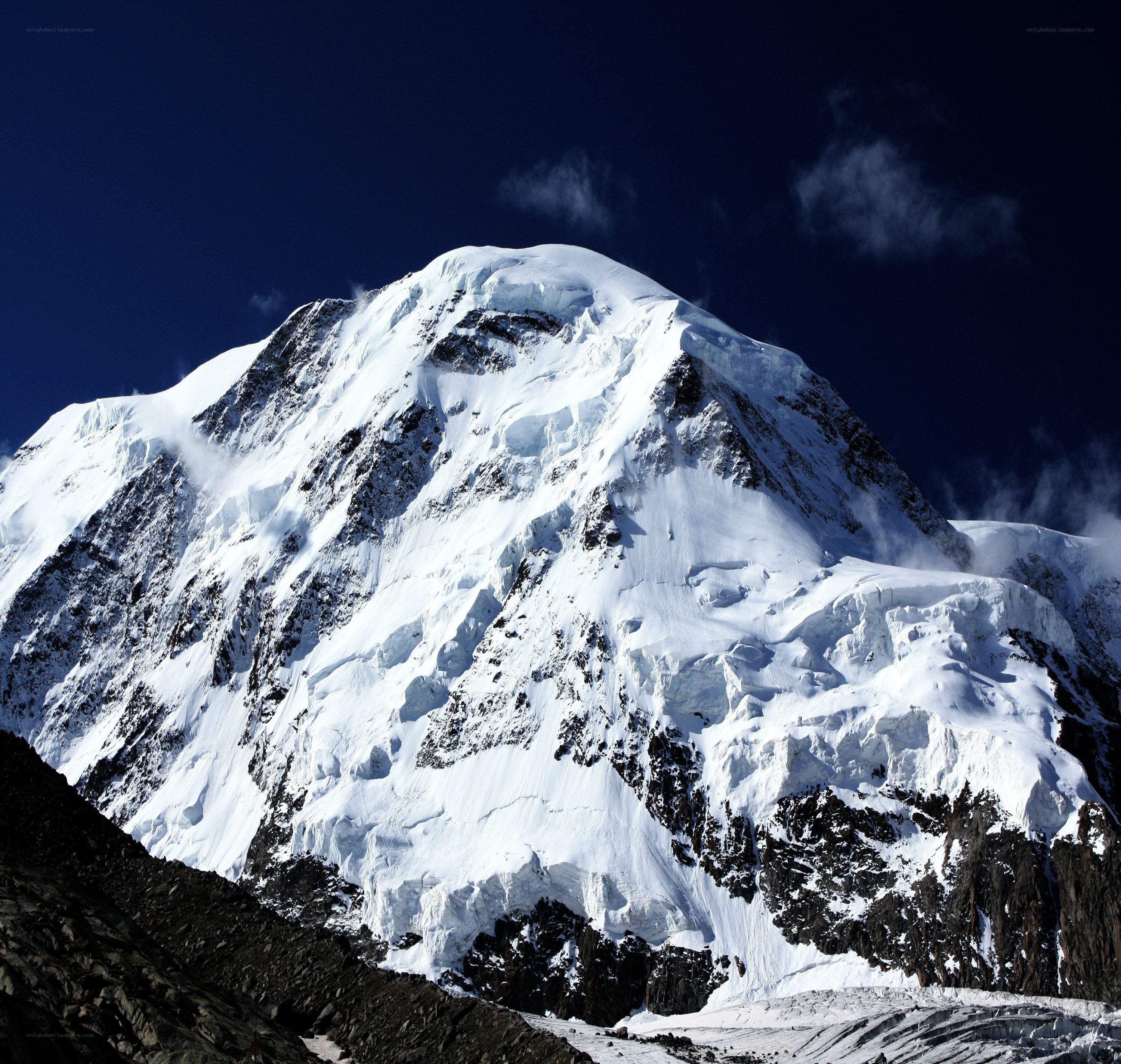 Snow-covered mountain peak