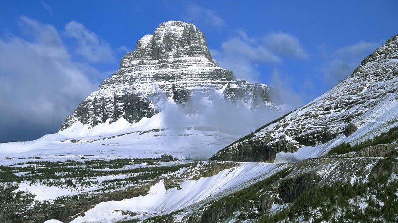 Snow-covered mountain peak
