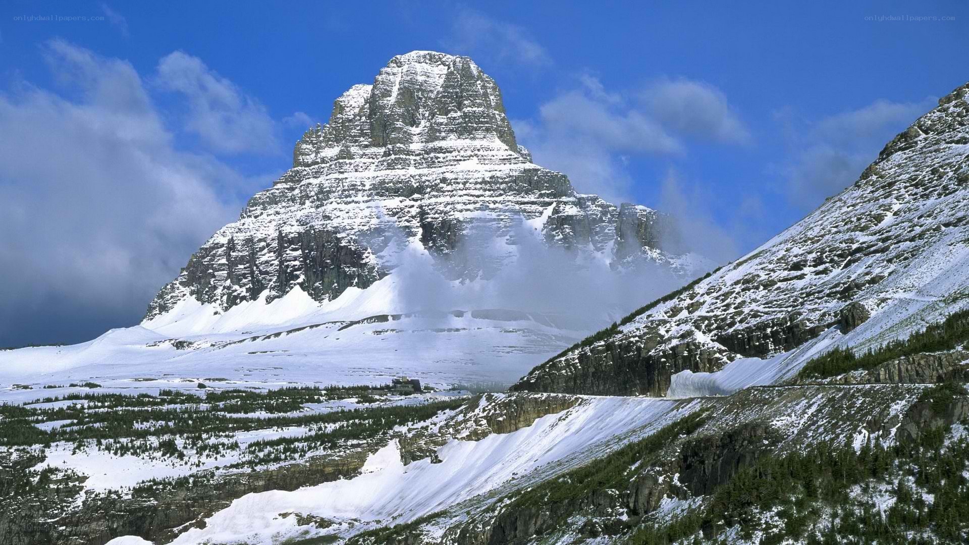 Snow-covered mountain peak