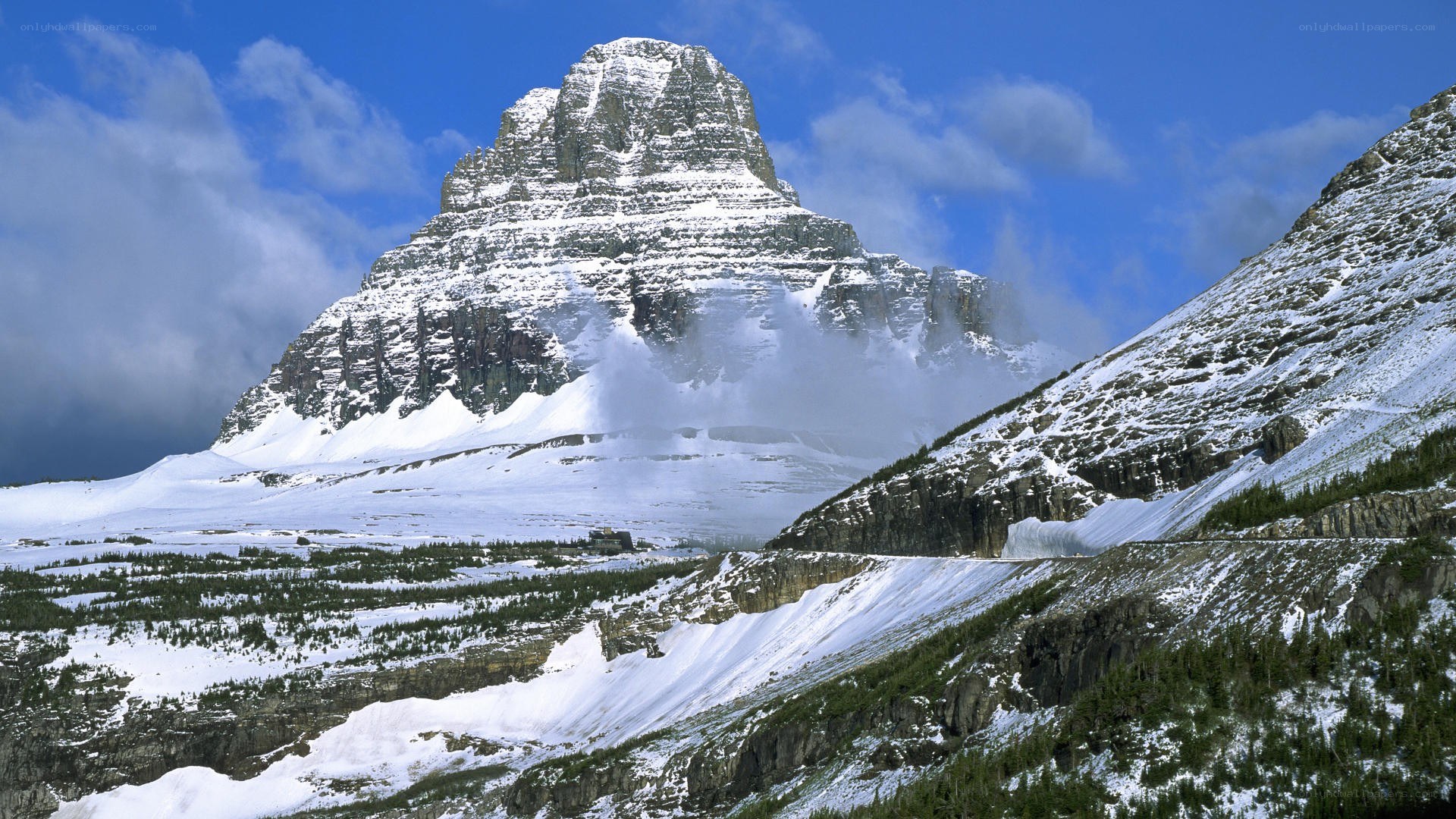 Snow-covered mountain peak