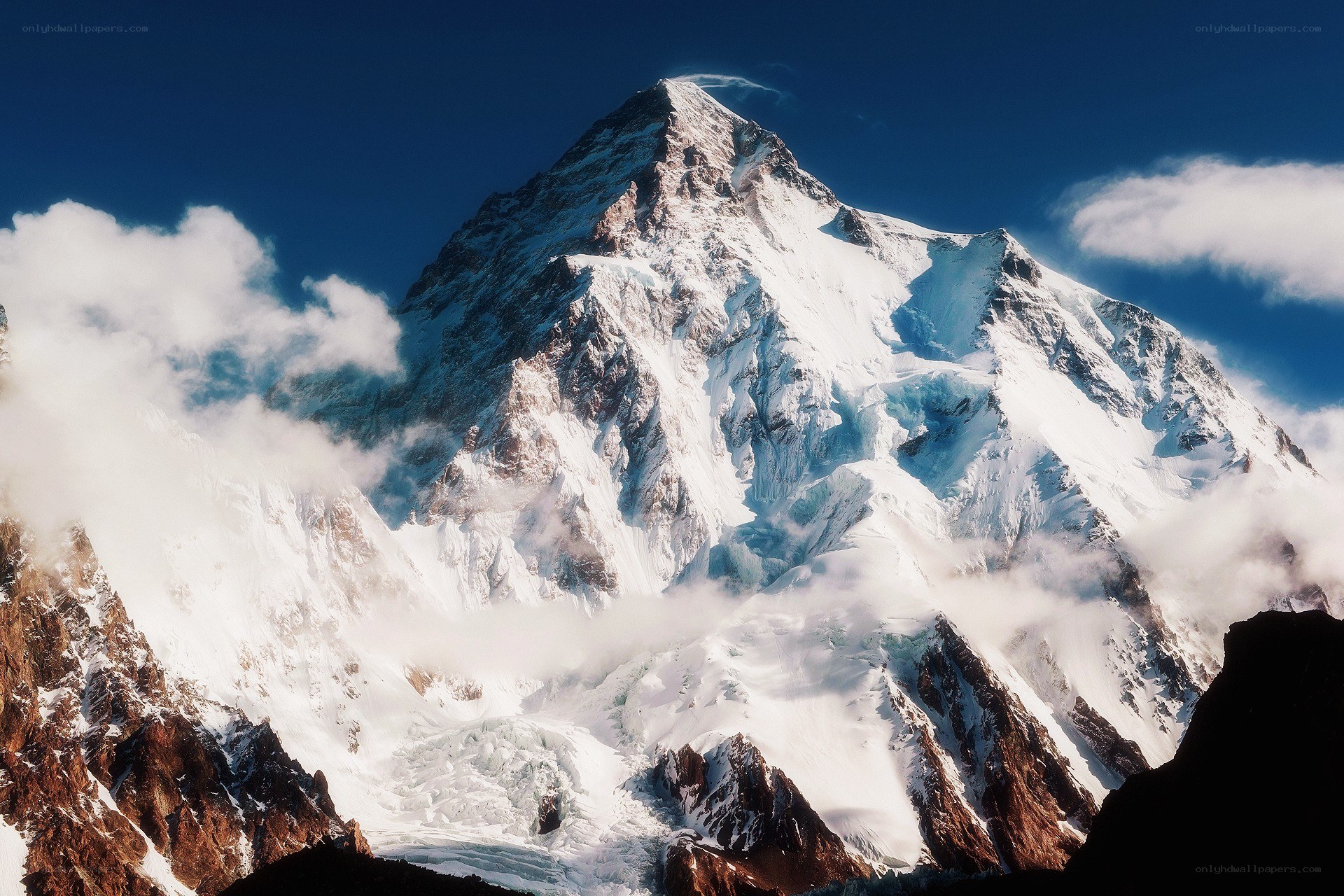 Snow-covered mountain peak