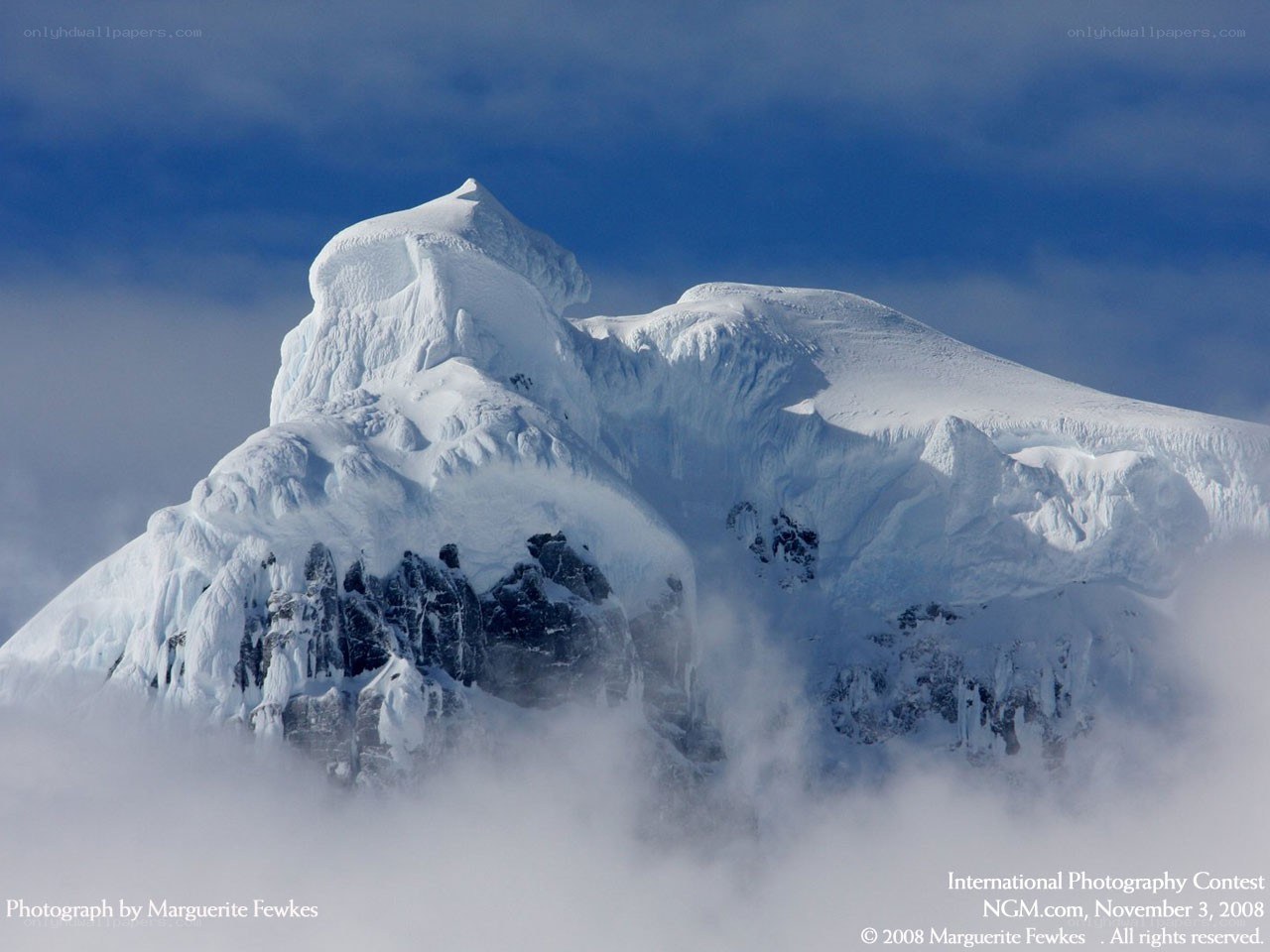 Snow-covered mountain peak