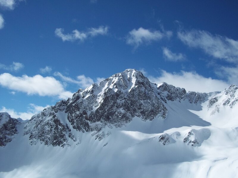 Snow-covered mountain peak