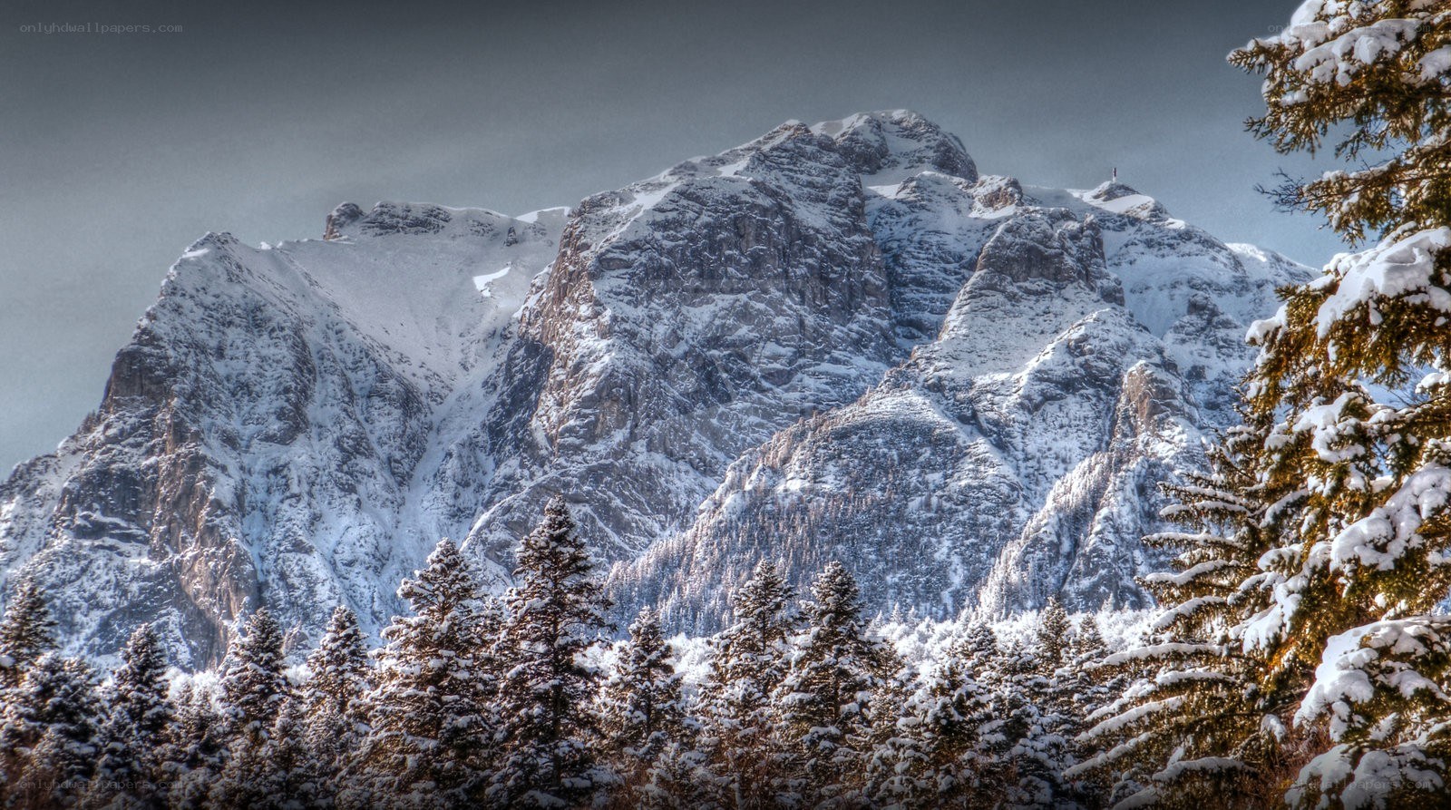 Snow-covered mountain peak