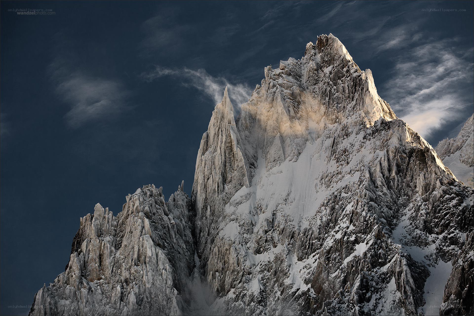 Snow-covered mountain peak