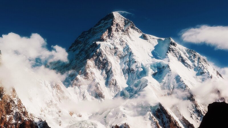 Snow-covered mountain peak
