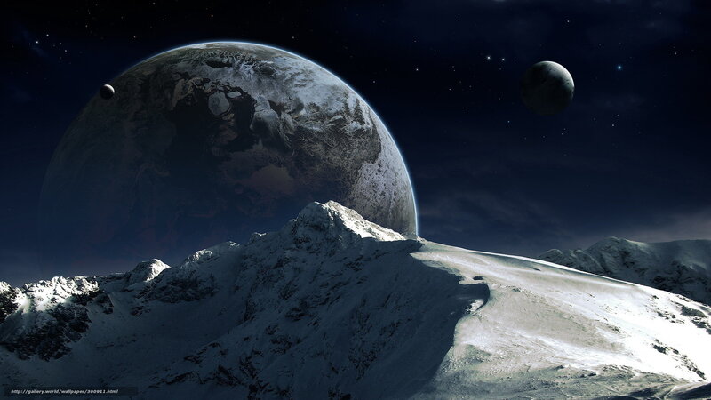 Snow-covered Mountain Peak — Black, Dramatic, Night