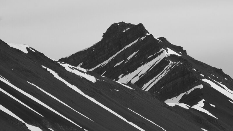 Snow-covered Mountain Peak — Black, Dramatic, Photograph, Snow