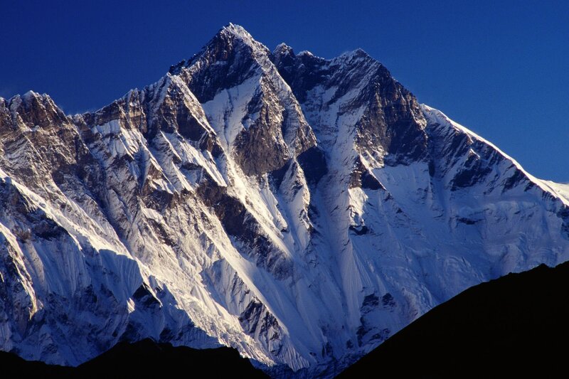 Snow-covered Mountain Peak — Blue, Dramatic, Afternoon, Photograph, Snow