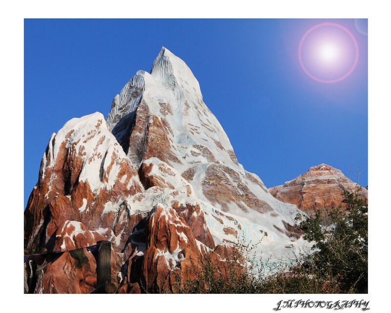 Snow-covered Mountain Peak — Blue, Dramatic, Afternoon, Photograph, Sun
