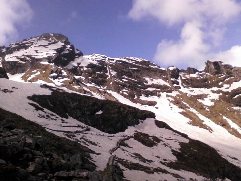 Snow-covered Mountain Peak — Blue, Dramatic, Afternoon, Photograph