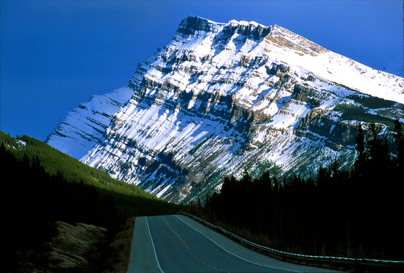 Snow-covered Mountain Peak — Blue, Dramatic, Afternoon