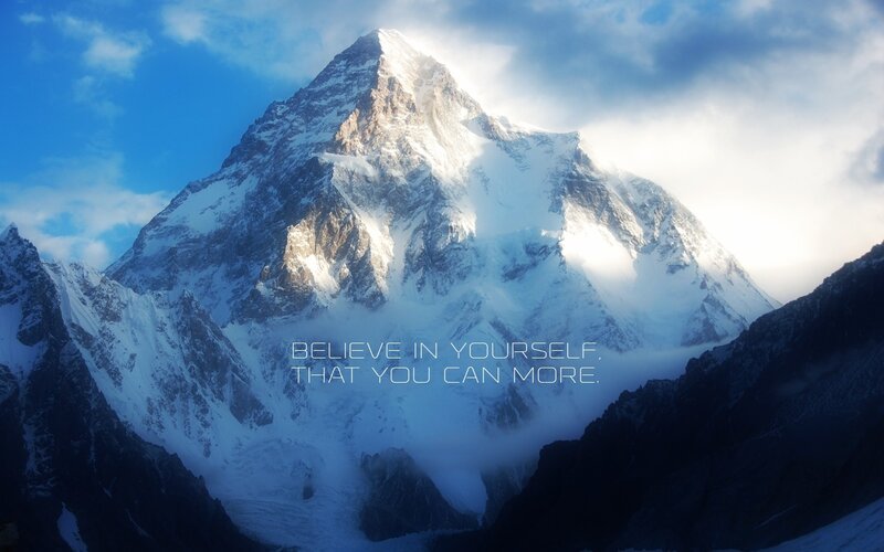 Snow-covered Mountain Peak — Blue, Dramatic, Morning, Photograph, Clouds