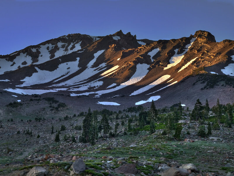 Snow-covered Mountain Peak — Blue, Dramatic