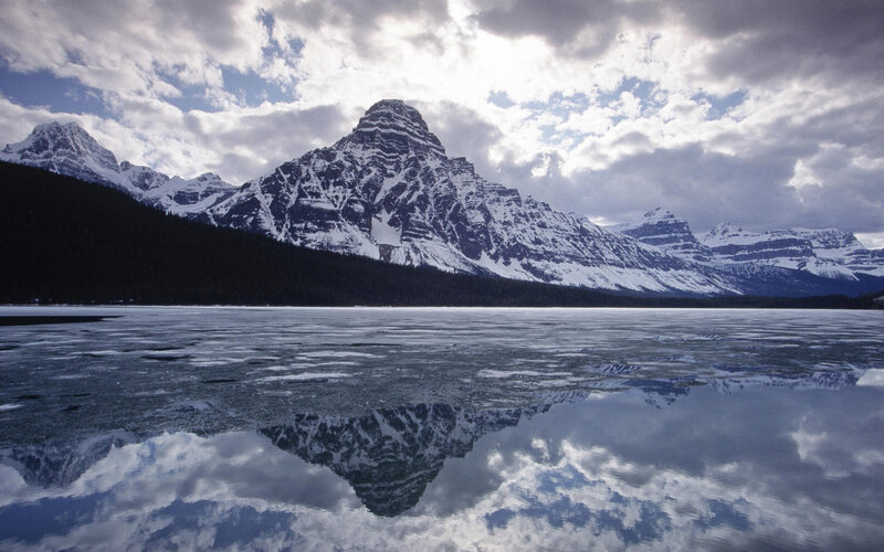 Snow-covered Mountain Peak — Blue, Dramatic, Winter