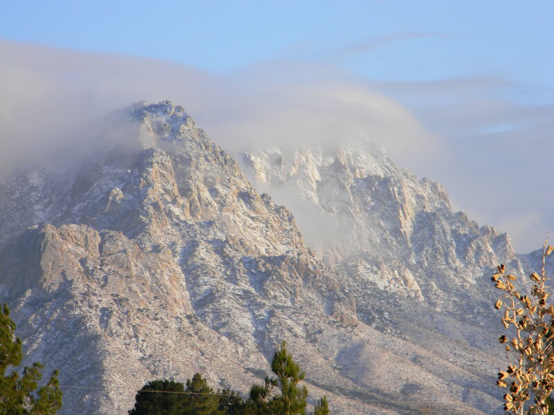 Snow-covered Mountain Peak — Blue, Serene, Morning