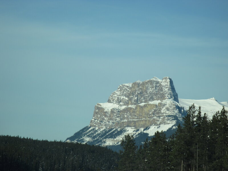 Snow-covered Mountain Peak — Blue, Serene, Winter, Photograph, Forest