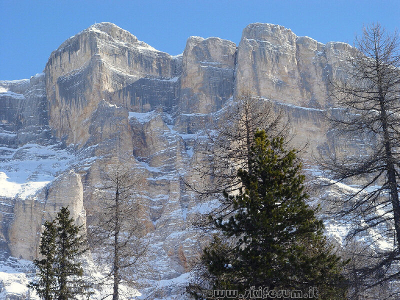 Snow-covered Mountain Peak — Blue, Serene, Winter, Photograph, Trees
