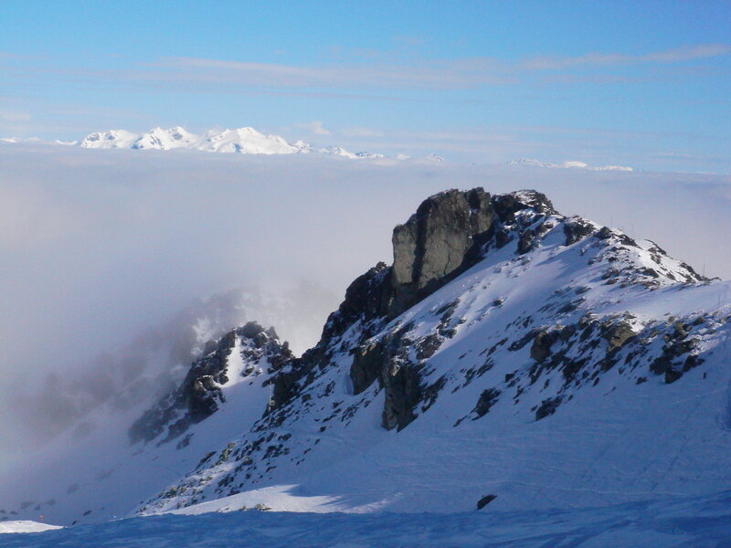 Snow-covered Mountain Peak — Blue, Serene, Winter