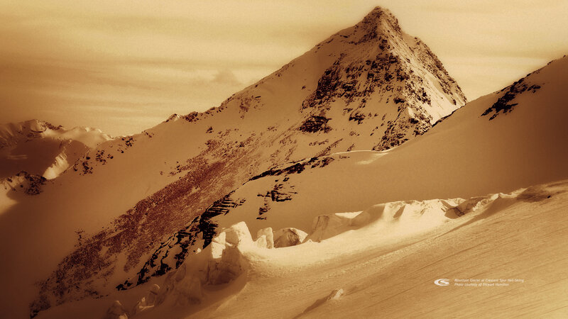 Snow-covered Mountain Peak — Brown, Dramatic
