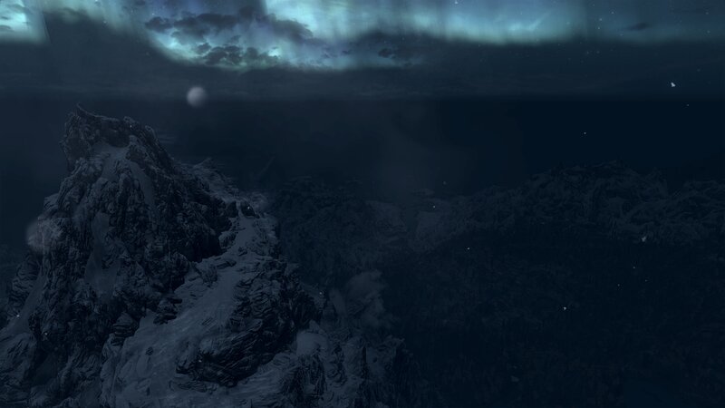 Snow-covered Mountain Peak — Dark Blue