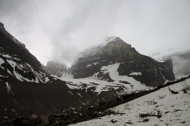 Snow-covered Mountain Peak — Gray, Dramatic, Winter