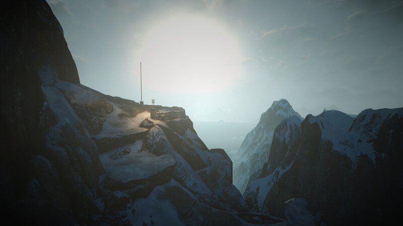 Snow-covered Mountain Peak — Gray, Serene