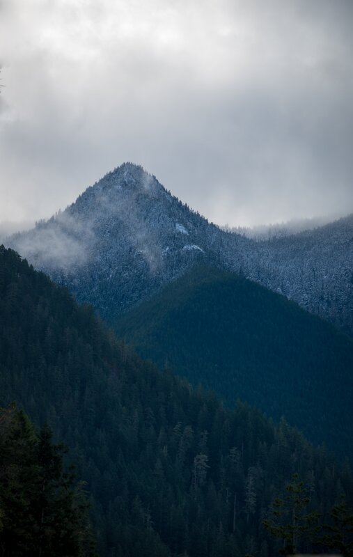 Snow-covered Mountain Peak — Green, Moody