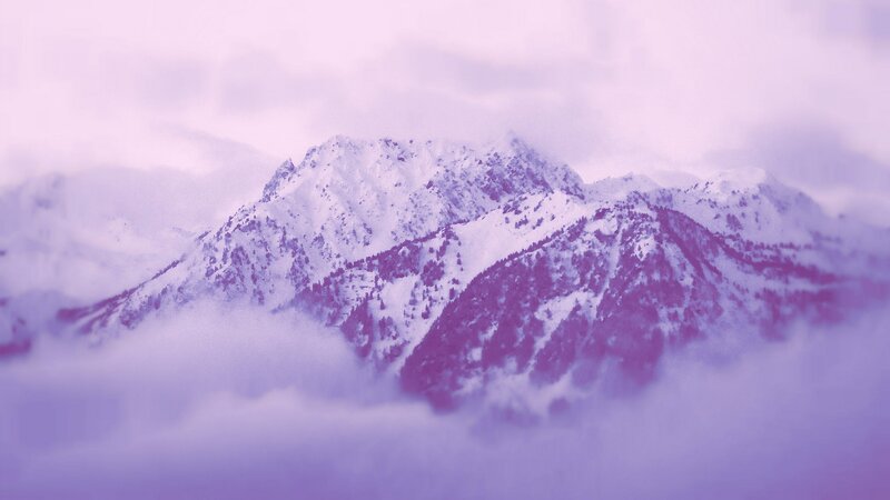 Snow-covered Mountain Peak — Purple, Serene, Photograph