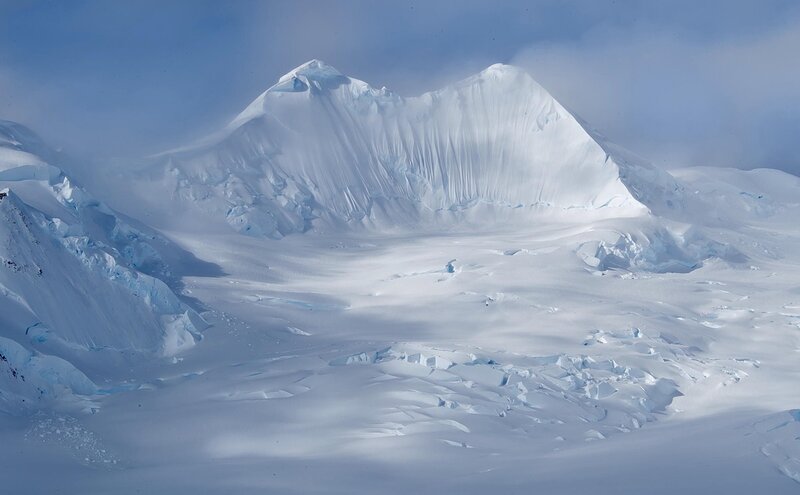 Snow-covered Mountain Peak — White, Cold, Winter, Photograph