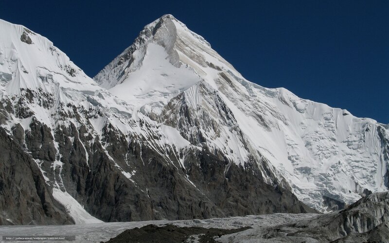 Snow-covered Mountain Peak — White, Dramatic, Afternoon, Photograph, Glacier, Sky