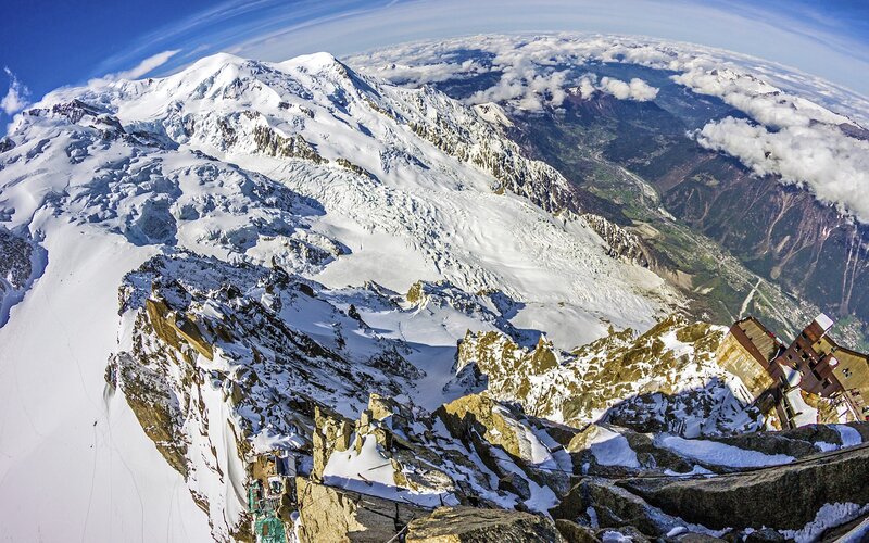 Snow-covered Mountain Peak — White, Dramatic, Afternoon, Photograph, Glacier