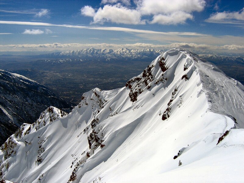 Snow-covered Mountain Peak — White, Dramatic, Afternoon, Photograph, Mountain Range