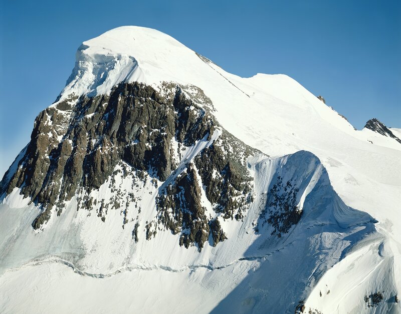 Snow-covered Mountain Peak — White, Dramatic, Afternoon, Photograph, Rocky Cliffs