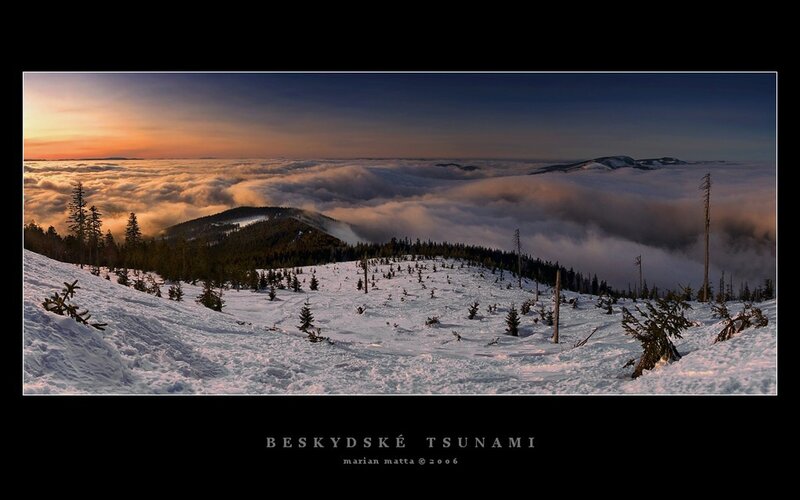 Snow-covered Mountain Peak — White, Dramatic, Sunrise, Photograph, Clouds, Trees