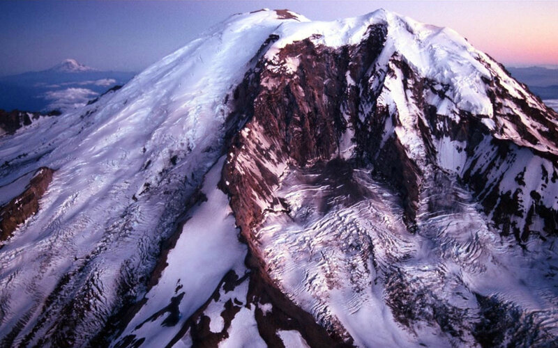 Snow-covered Mountain Peak — White, Dramatic, Sunset, Photograph, Snow