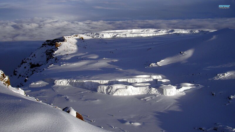Snow-covered Mountain Peak — White, Dramatic, Winter, Photograph, Snow, Clouds, Blue