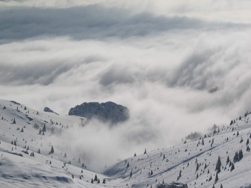 Snow-covered Mountain Peak — White, Dramatic, Winter
