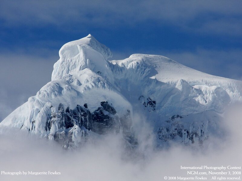 Snow-covered Mountain Peak — White, Photograph