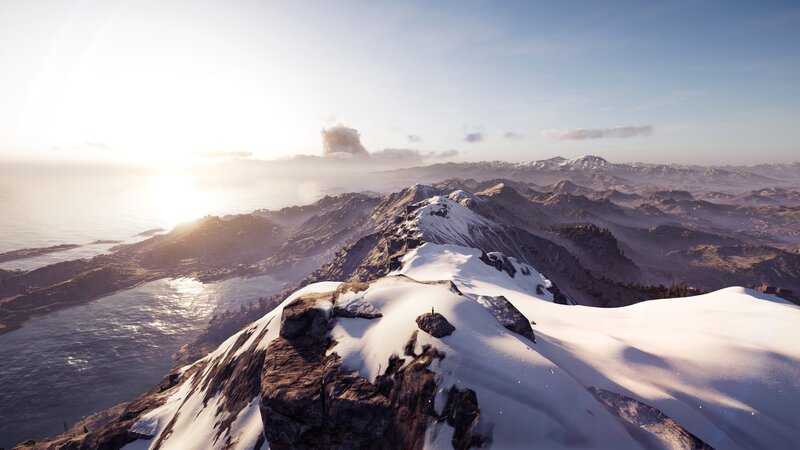 Snow-covered Mountain Peak — White, Serene, Sunrise, 3d Render