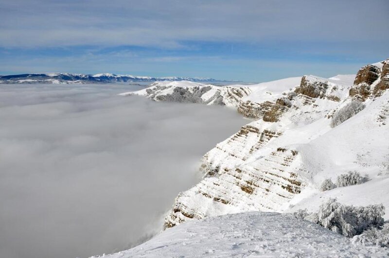 Snow-covered Mountain Peak — White, Serene, Winter, Photograph, Clouds, Mountain Range