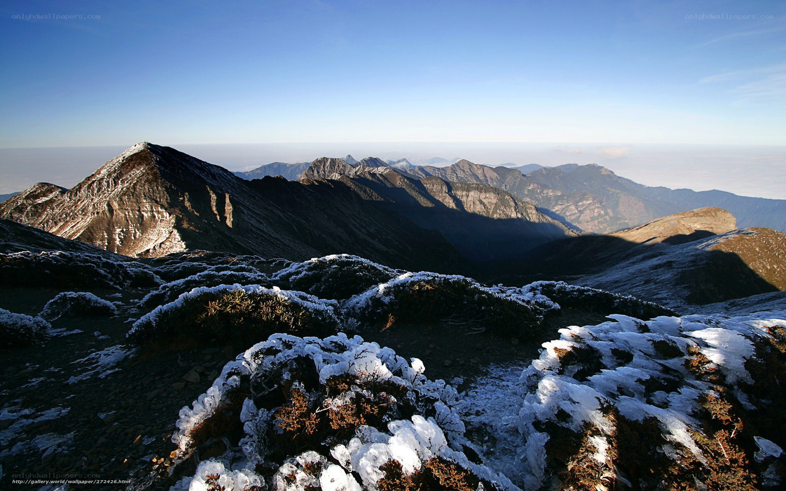 Snow-covered mountain peaks