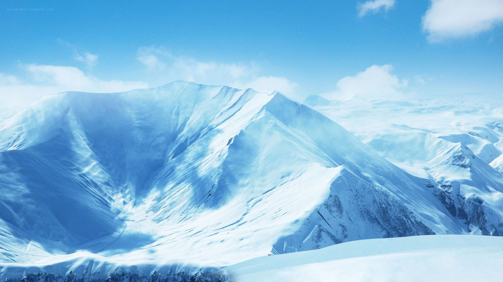 Snow-covered mountain peaks