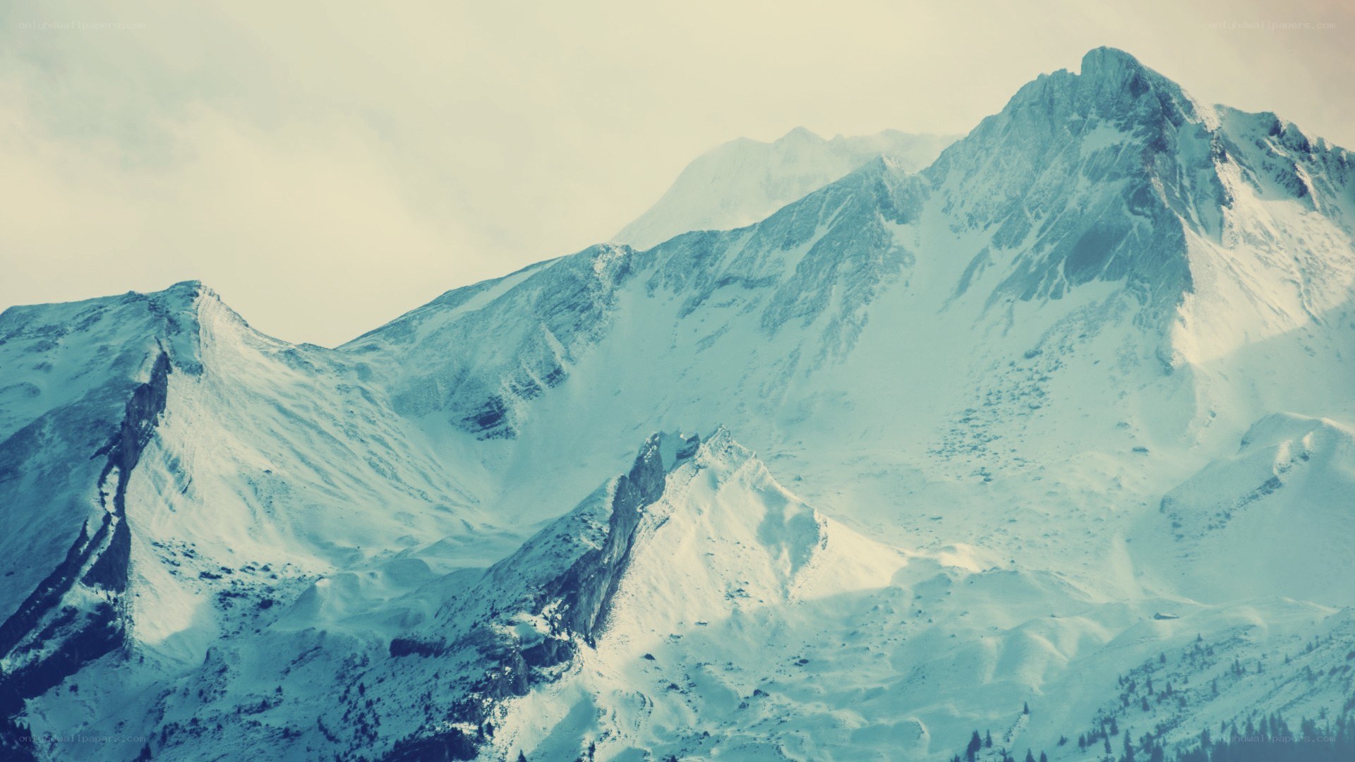 snow-covered mountain peaks
