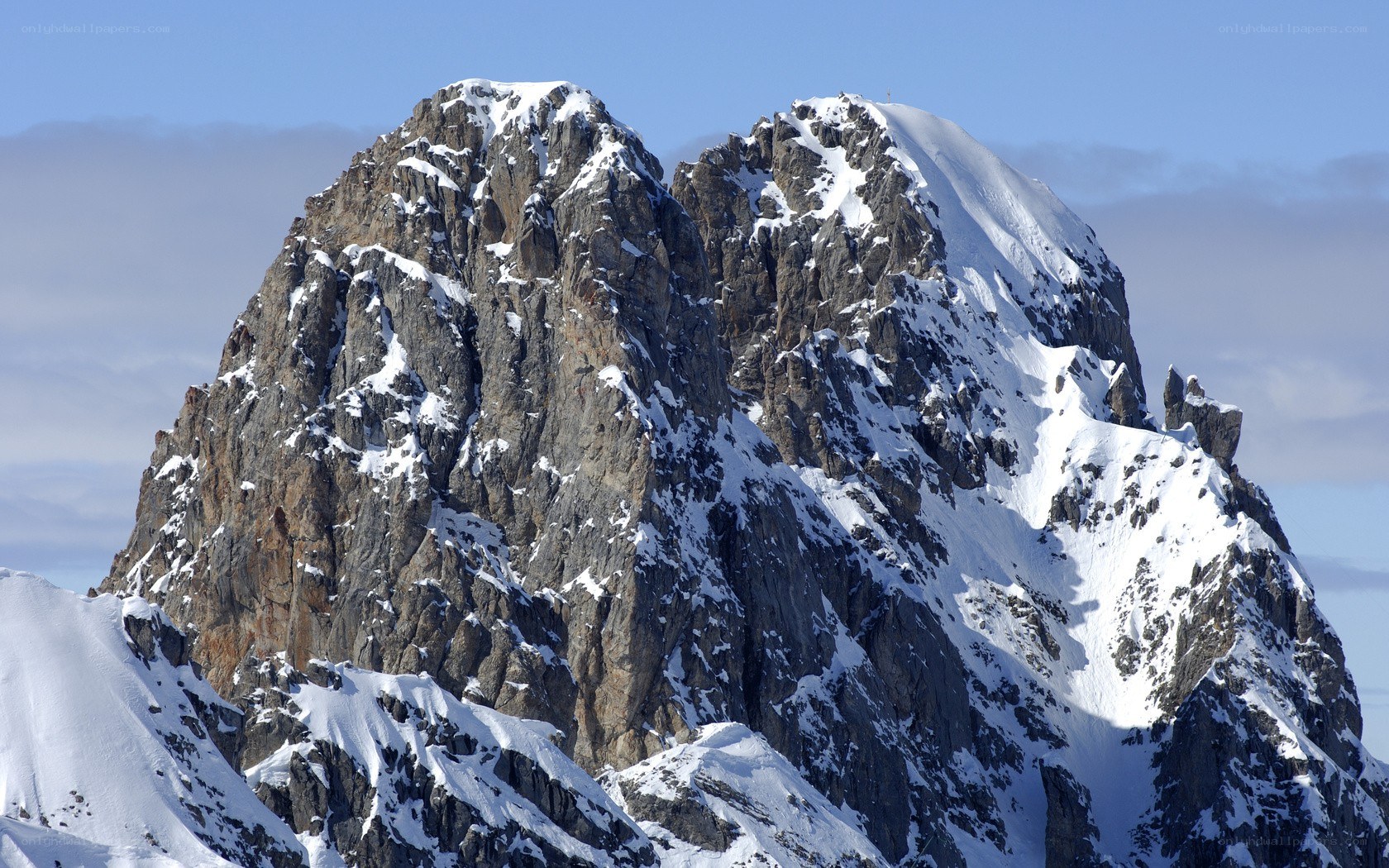snow-covered mountain peaks