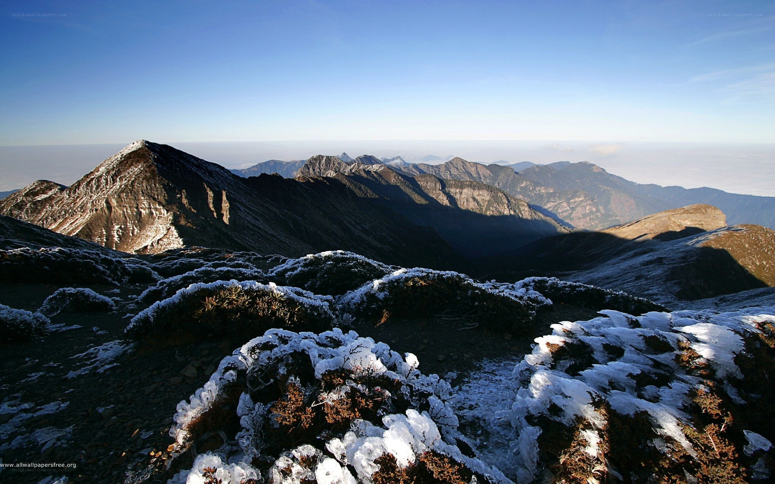 snow-covered mountain peaks