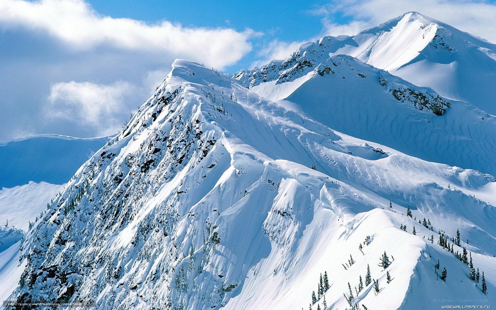 Snow-covered mountain peaks