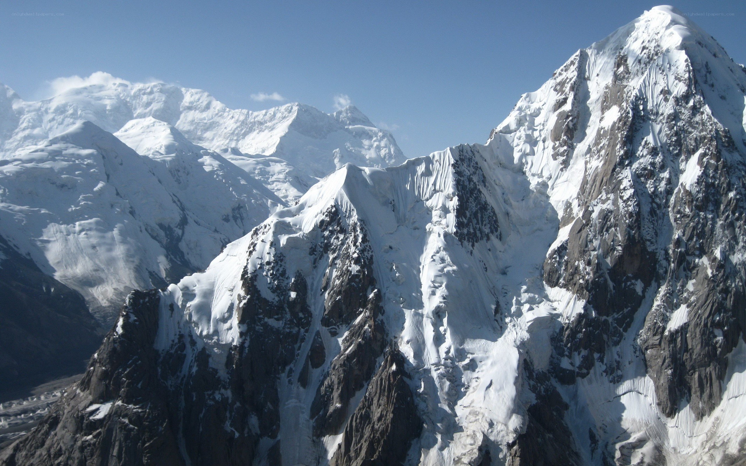 snow-covered mountain peaks