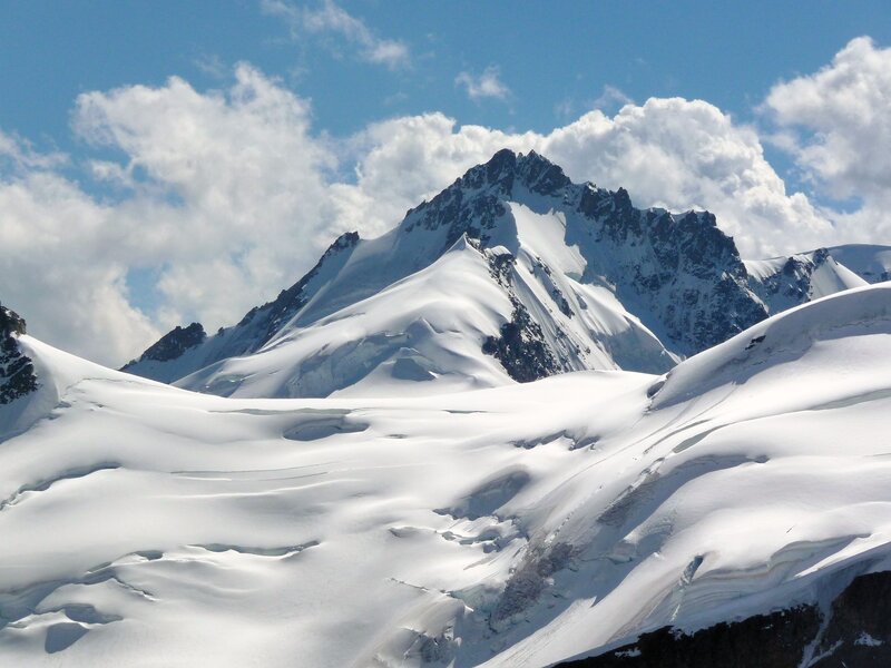 snow-covered mountain peaks